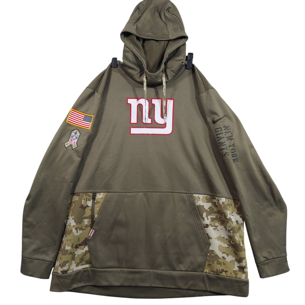 Nike New York Giants Hoodie Mens XXL Olive Salute to Service Therma-FIT NST2-2DH